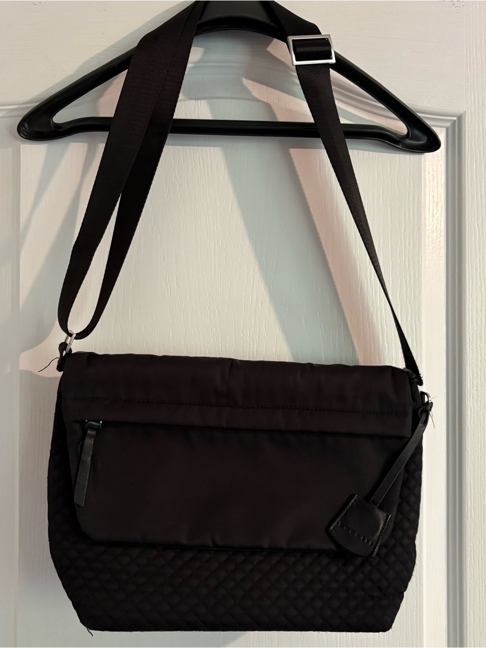 Bugatti Black Quilted Crossbody Messenger Bag